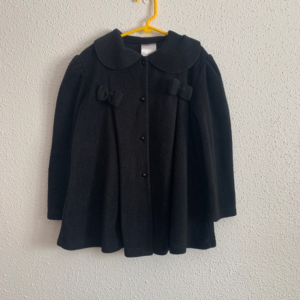 Fleece black dress coat